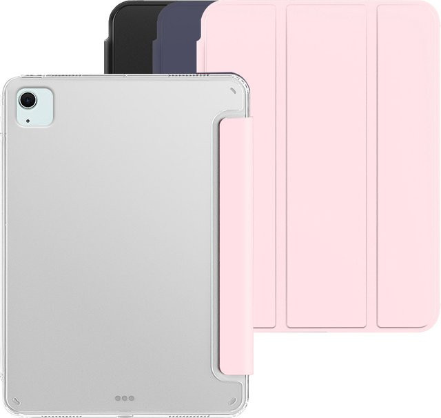 PHYLYN Slim Stand Hard PC Smart Cover für iPad Air 4/5/6/7 und iPad Pro 11 1./2./3./4. Generation, Translucent Back Shell mit Auto Wake/Sleep Funktion in Transparent, Blau oder Pink - Bild 1