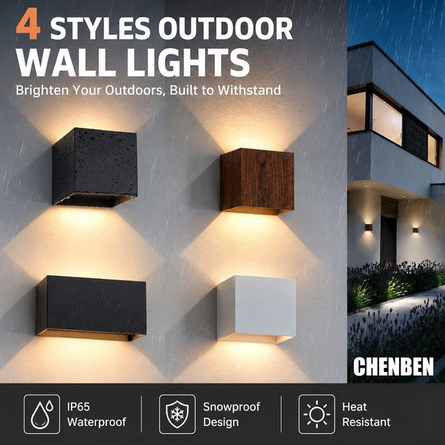 CHENBEN LED-Wandleuchte aus Aluminium in Weiß und Silber, IP65 wasserdicht, moderne Up-Down Außen- und Innenleuchte für Wohnzimmer und Treppen, Warmweiß - Bild 1