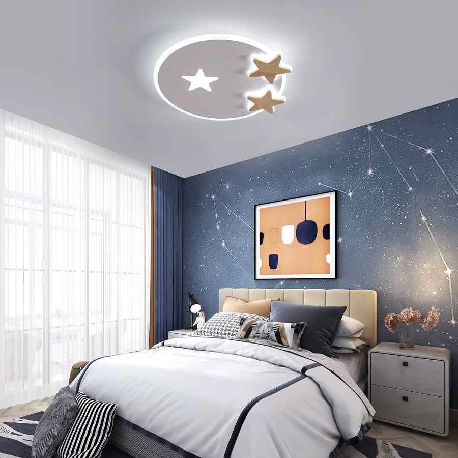Dimmbare LED-Deckenleuchte Sternform für Kinderzimmer mit Fernbedienung, 32 W, Durchmesser: 42 cm - Bild 4