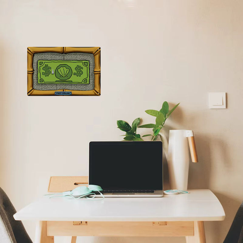 HELLOYOUNG First Dollar Wanddekoration Vintage Metallblechschild in Mehrfarbig, Rechteckig, B: 30 cm, H: 20 cm - Bild 2
