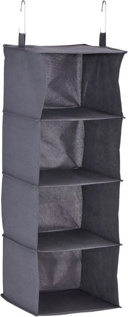 Relaxdays Hängeregal aus Vlies in Grau mit 4 Fächern, faltbar, B/T/H: 97 x 30 x 30 cm - Bild 1