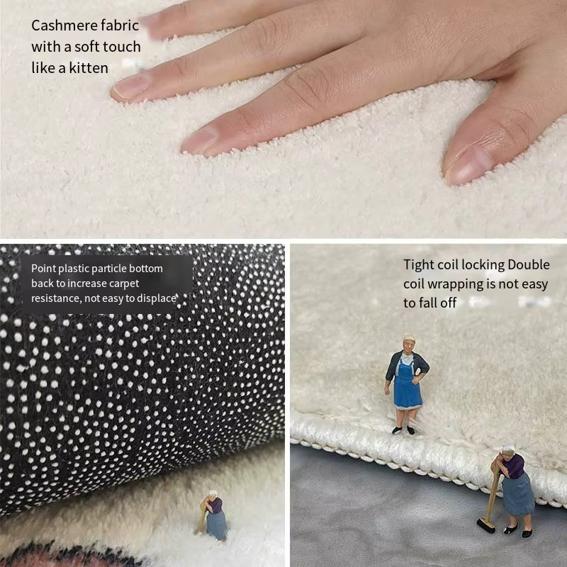 VIKAMA Plüschteppich in Grün mit Streifen-Design, weicher Kunstfell-Teppich für Wohnzimmer und Schlafzimmer, rechteckig - Bild 2