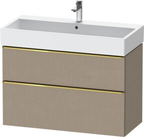 Duravit Waschtischunterschrank D-Neo Beige Hochglanz, Wandmontage, B/T/H: 98,4 x 44,2 x 62,5 cm - Bild 1