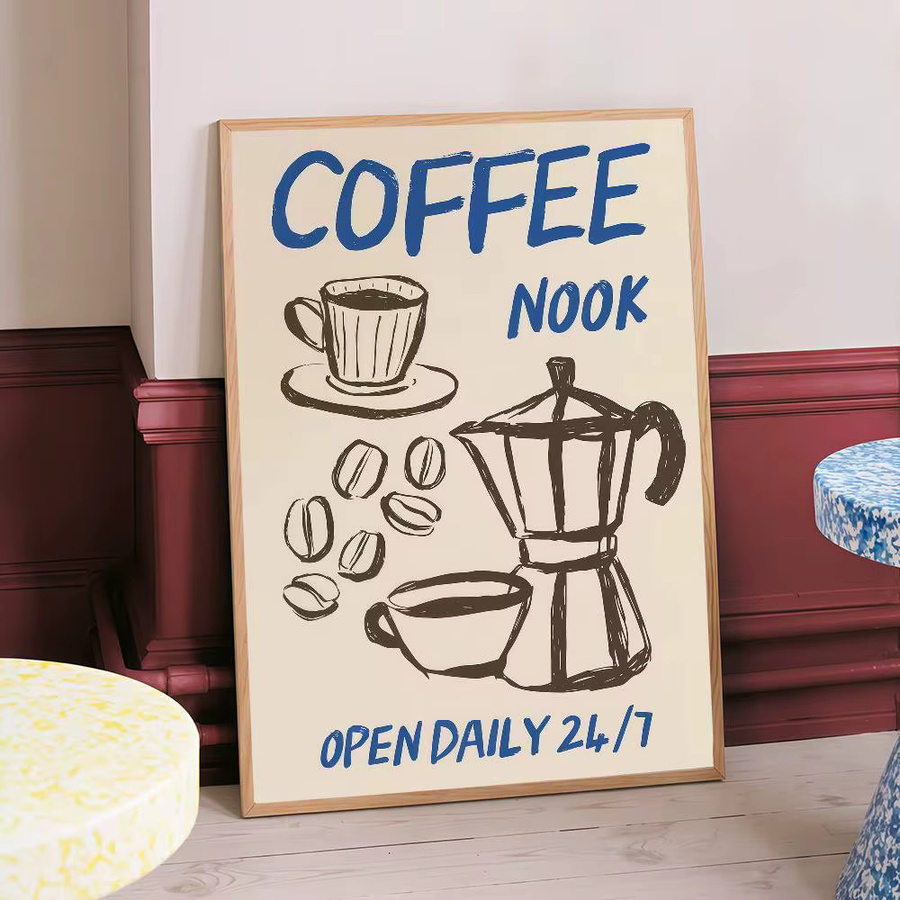 Cafe Morning Retro Anime Poster Aufkleber Multicolour B/H: 15 x 15 cm - Bild 2