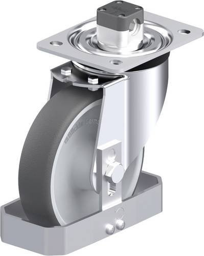 Blickle L-PATH 160R-CS11-FS Stahlblech-Lenkrolle in Grau mit 160 mm Rad-Durchmesser und 400 kg Tragfähigkeit - Bild 1