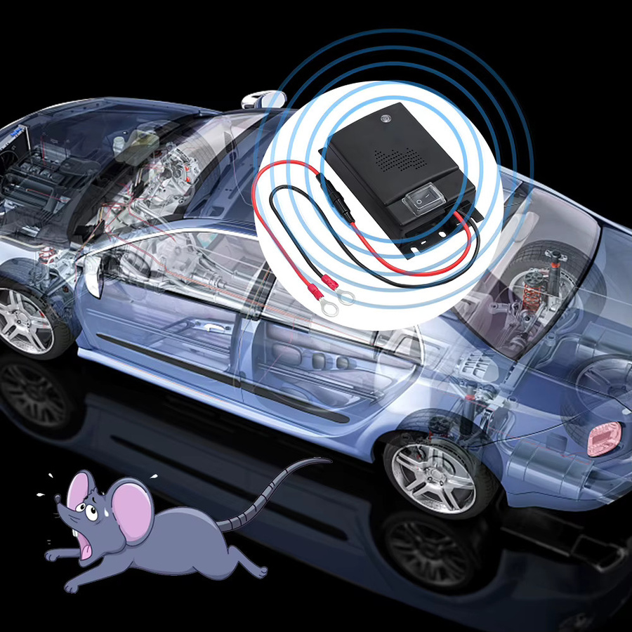 ALLOET Ultraschall-Mäuseabwehrgerät für LKWs und Autos in Schwarz mit intelligentem Sensor und Selbstprüfmodus für den Außenbereich - Bild 3
