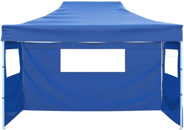 vidaXL Profi-Partyzelt faltbar mit 3 Seitenwänden in Blau, B/T/H: 4 x 3 x 2,5 m (Maße beispielhaft basierend auf 3x4m) - Bild 1