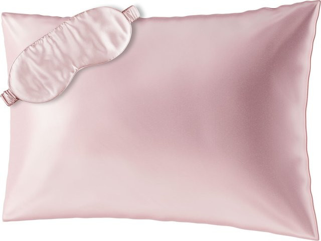 AILORIA Beauty Sleep Set aus Seide mit Kissenbezug und Schlafmaske, Farbe: Pink, B/H: 50 x 70 cm - Bild 1