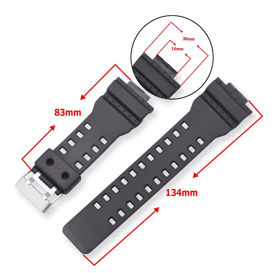 MULILAI Uhrenarmband, Kautschuk, Schwarz, Unisex - Bild 3