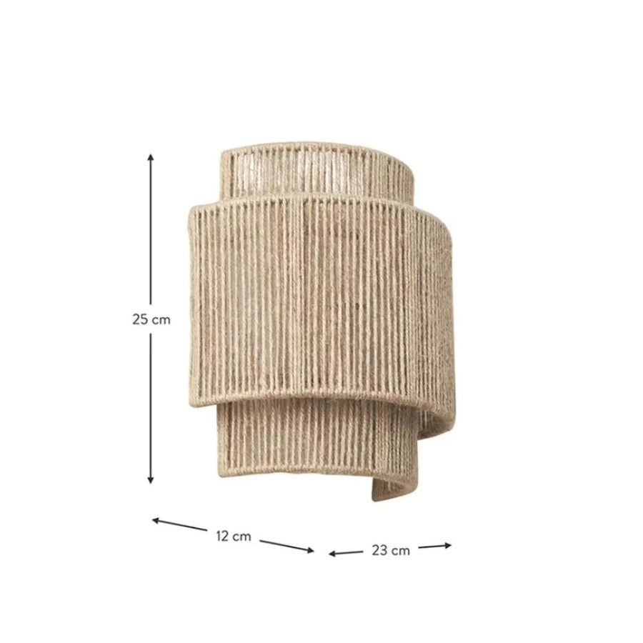 JOYINLED Wabi-sabi Retro Wandlampe aus Rattan mit E27 Fassung für Wohnzimmer, Schlafzimmer und Flur, Warmweiß - Bild 2