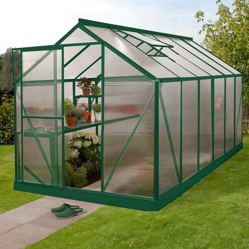 Vitavia Gewächshaus Triton 7500 in Smaragdgrün mit Stahlfundament und 6 mm HKP-Verglasung, 7,5 m² - Bild 3