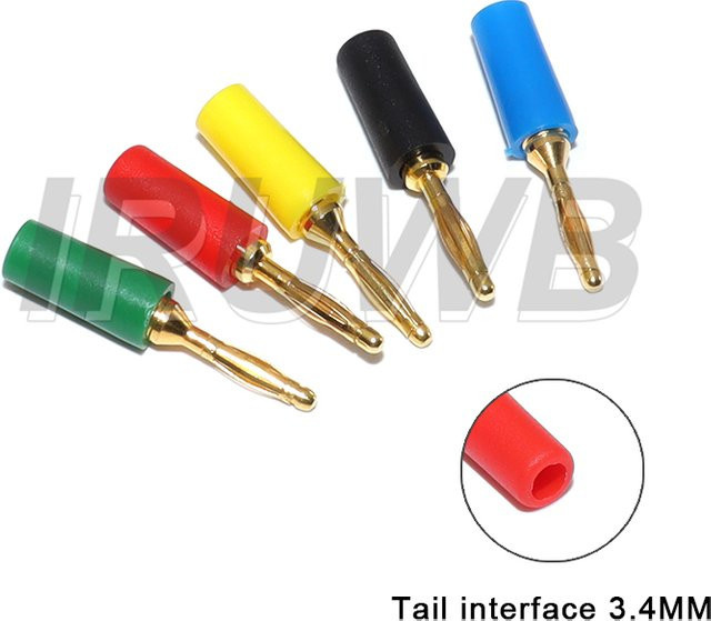 5 Stück Audio-Bananenstecker Mini-Lautsprecher aus vergoldetem reinem Kupfer für die geschweißte Montage, Farben: Rot, Gelb, Grün, Blau, Schwarz - Bild 1
