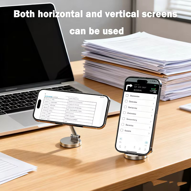 VIKEFON Magnetische Auto-Handyhalterung und faltbarer Desktop-Smartphone-Ständer für MagSafe iPhone, Samsung und Xiaomi in Schwarz - Bild 3