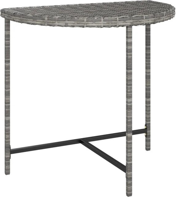 Furnicato Gartentisch aus Poly-Rattan in Grau, B/T/H: 80 x 50 x 75 cm - Bild 1