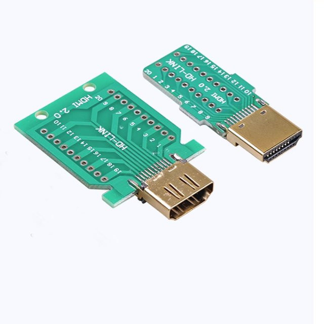 JCD HDMI Verbinder 19+1 Vergoldeter DIY Reparaturstecker für Standard HDMI Kabel - Bild 1