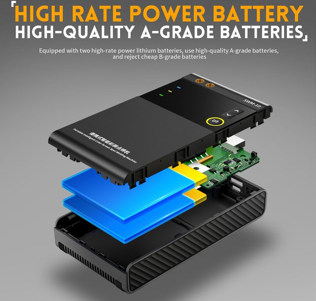 FNIRSI SWM-10 Tragbarer Akku-Punktschweißer mit TFT-Bildschirm in Schwarz, 5000mAh, für 18650 Akkus und bis zu 0,25mm Nickelblech - Bild 1