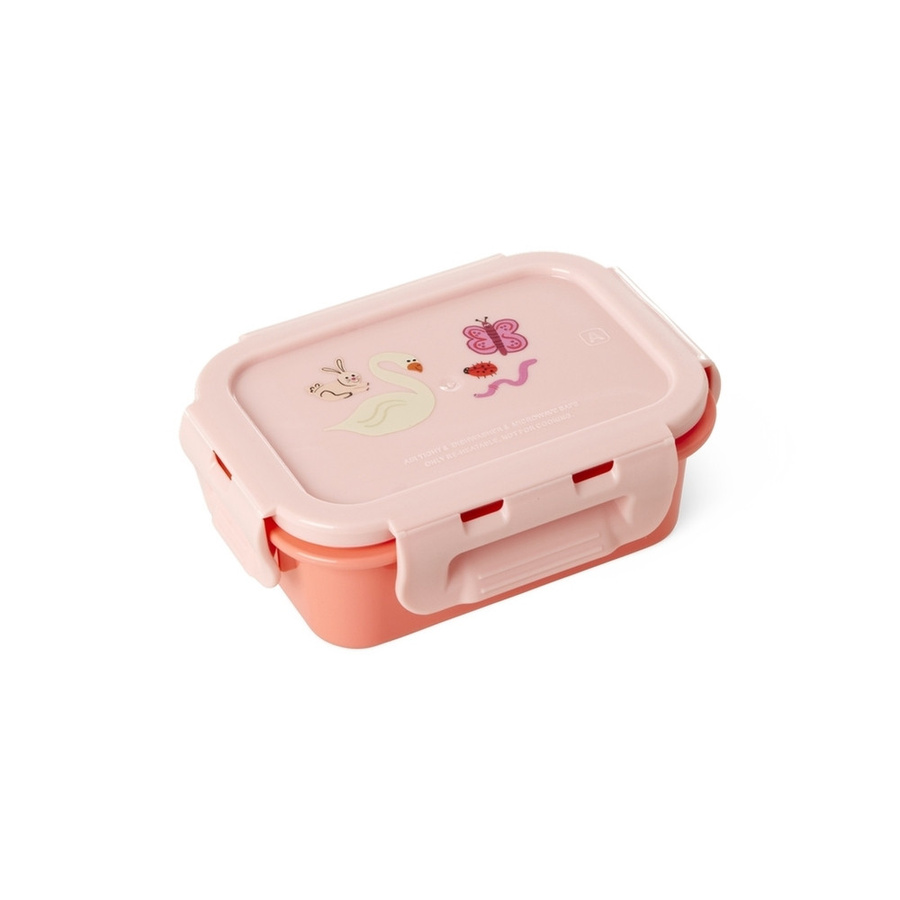 Rice kleine Brotdose Wildlife in Pink, luftdicht und auslaufsicher, mikrowellengeeignet und BPA-frei - Bild 1