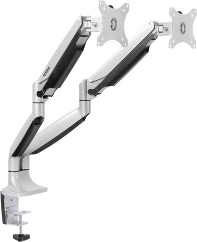 SpeaKa Professional SP-MM-930 2fach Monitorhalterung in Silber mit Gasdruck-Technik für Monitore von 33,0 cm bis 81,3 cm - Bild 1