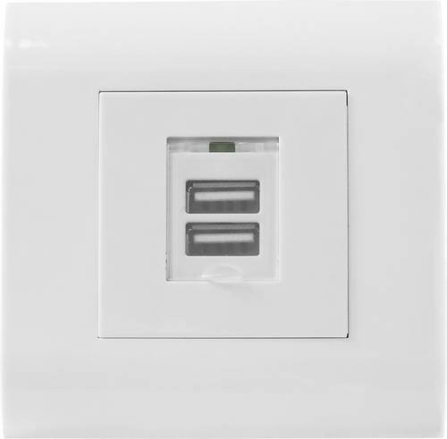 Intellinet 2fach USB-Ladesteckdose IP20 Weiß mit USB-A Anschlüssen für den Unterputz Einbau - Bild 1