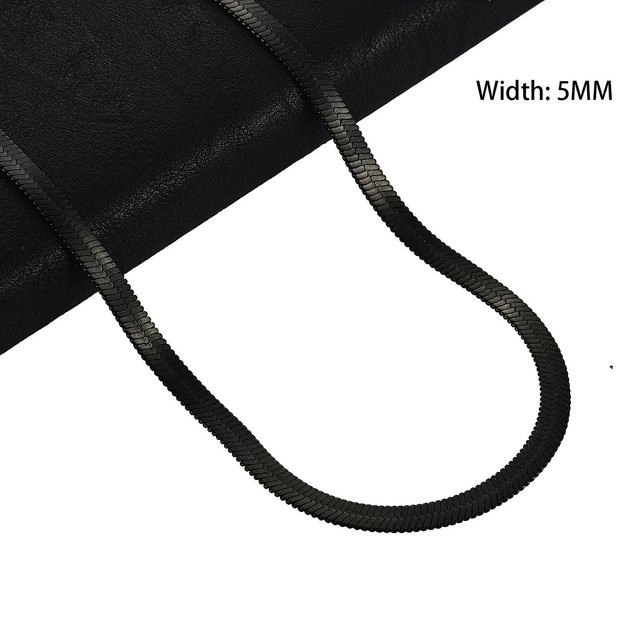 YULIN Kette Flachkettenglied, Edelstahl, Schwarz, 40 cm, Unisex - Bild 1