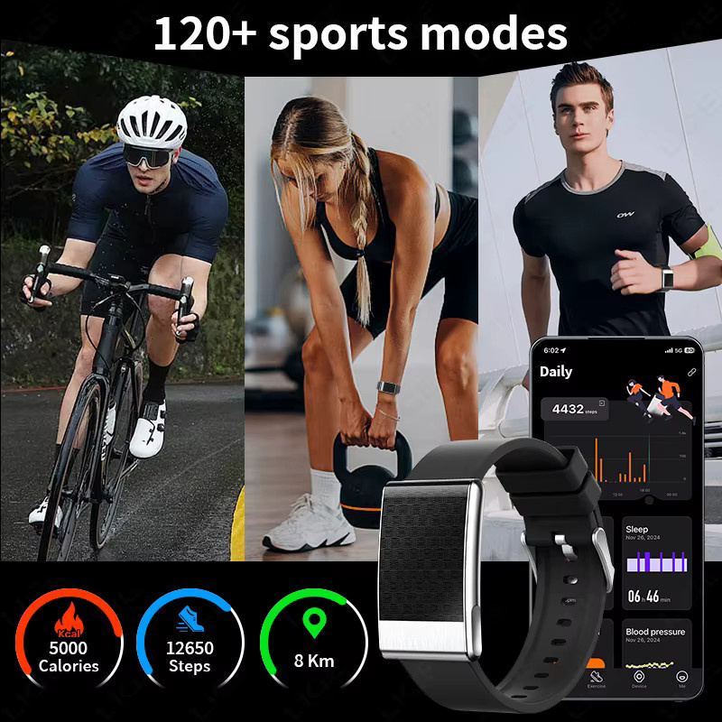 LIGE Smartwatch mit EKG-Gesundheitsanalyse und Schlafmonitor, Fitness-Tracker in Schwarz - Bild 4