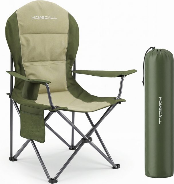 Homecall Campingstuhl Hochlehner mit Lendenwirbelstütze und Polsterung, olivgrün, Höhe: 110 cm - Bild 1