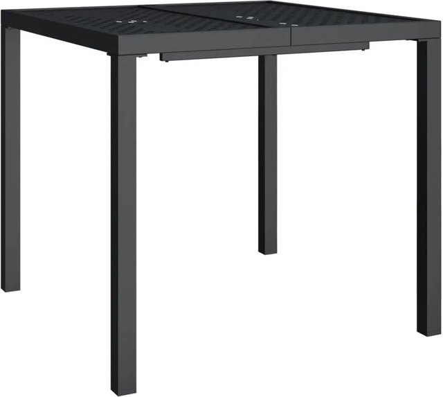 Furnicato Gartentisch aus Stahl in Anthrazit mit modernem Mesh-Design, B/T/H: 80 x 80 x 72 cm - Bild 1