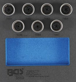 BGS Felgenschloss-Werkzeug-Satz für Opel Typ D, 7-teilig, multicolor - Bild 1