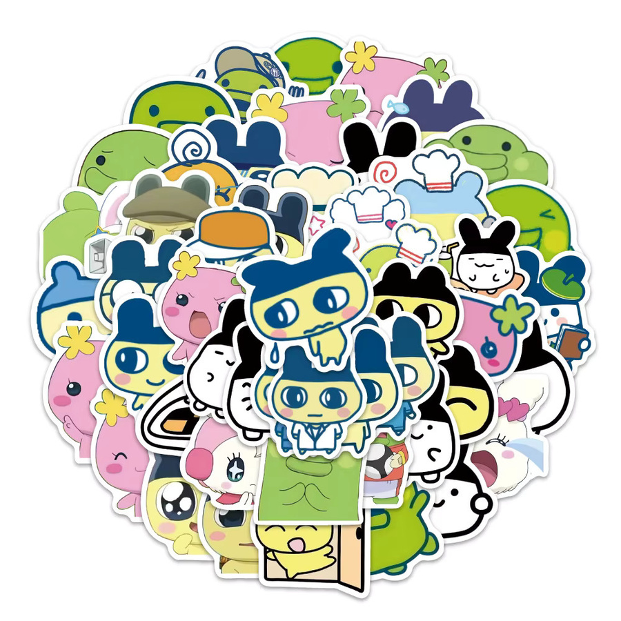 60 Stück Tamagotchi Graffiti-Sticker in Multicolour für DIY Scrapbook und Handyhüllen - Bild 2