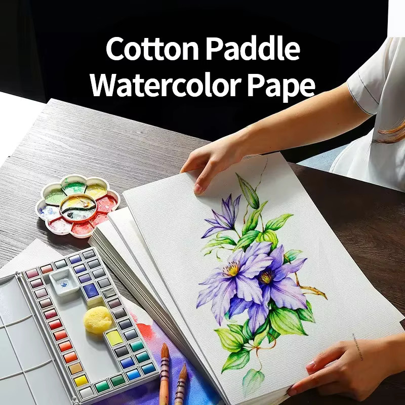 Baohong Künstler-Aquarell-Zeichenpapier aus 100 % Baumwolle, 300 g/m2, 20 Stück, Weiß - Bild 3