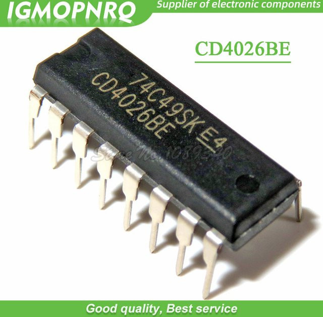 10er Set CD4026BE CD4026B DIP-16 Logikchip Dezimal Zähler/Teiler in Schwarz - Bild 1