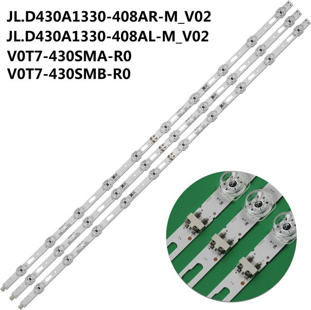 Samsung LED-Hintergrundbeleuchtung in Weiß für UA43TU7000U UE43TU7090 UA43TU8000U UE43TU7070U UA43TU8000 UE43TU8002K UE43TU7005K V0T7-430SMA-R0 V0T7-430SMB-R0 - Bild 1