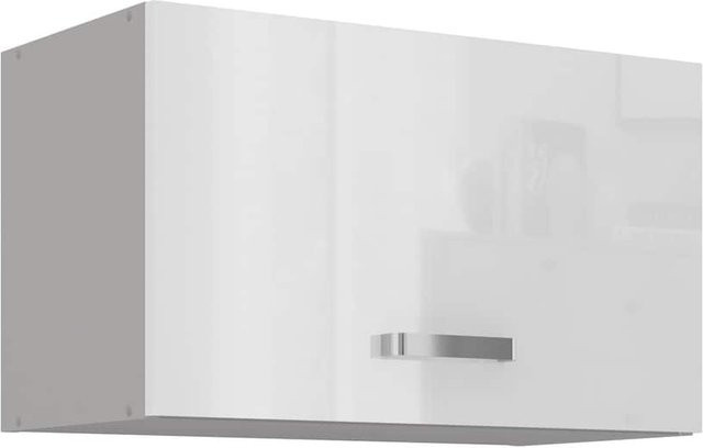 Küchen Hängeschrank Bianca Weiß Hochglanz und Grau Wandmontage mit Schranktüren - Bild 1