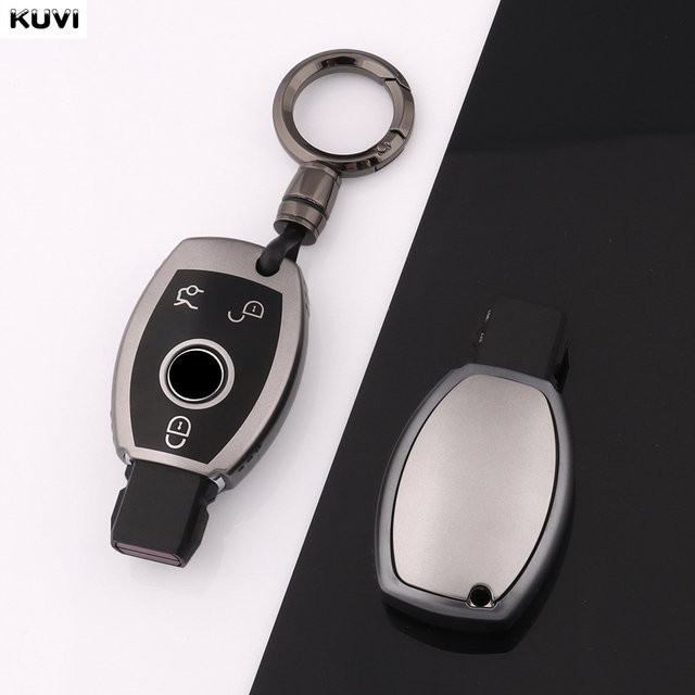 Kuvi Autoschlüsselhülle aus TPU in Gun Grey für Mercedes Benz A B C E Klasse GLS GLA GLK GLC CLS CLA AMG W204 W205 W212 W463 W176 - Bild 1