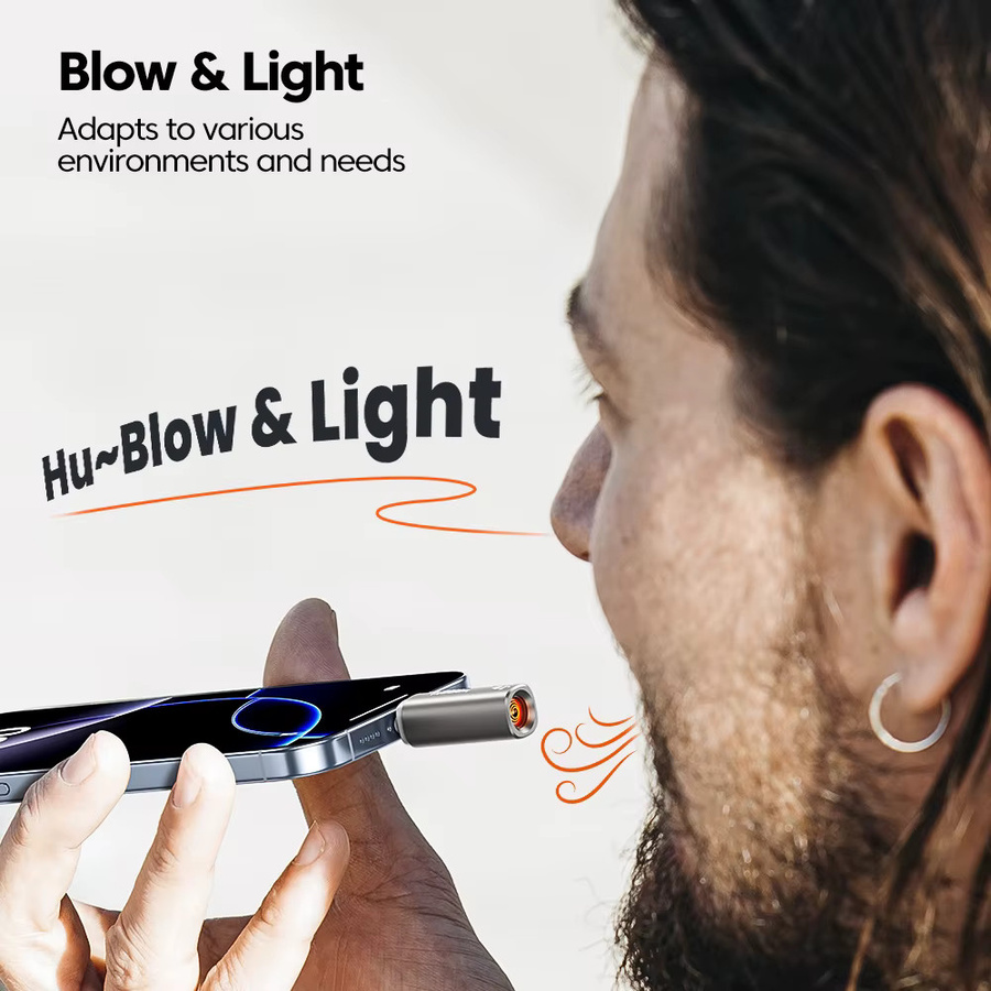 Toocki Mini-USB-C-Feuerzeug mit Wolframdrahtheizung, windfest und flammenlos, inklusive Umhängeband für Camping und Outdoor - Bild 3