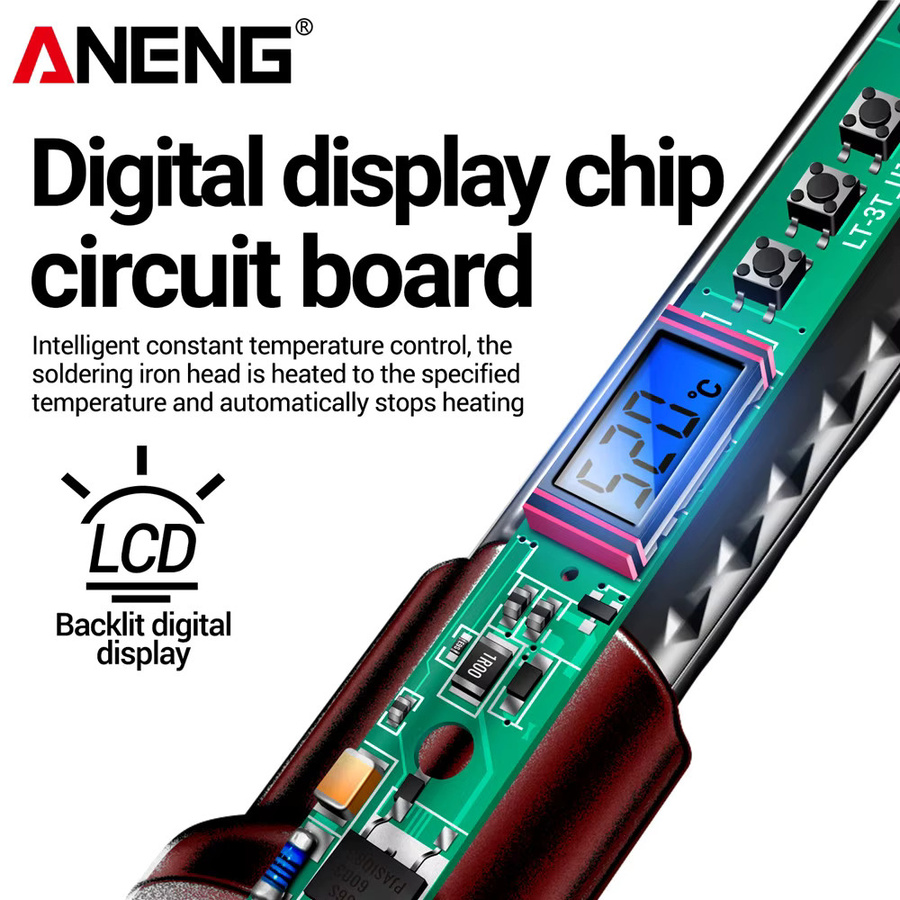 ANENG SL106 Digitaler elektrischer Lötkolben mit einstellbarer Temperatur in Schwarz - Bild 3