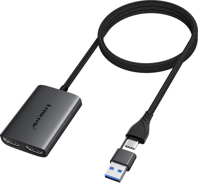 Lemorele Dual HDMI USB C Hub Adapter für 4K UHD, USB-C zu HDMI Konverter für Macbook, Laptop, Projektor und TV - Bild 1