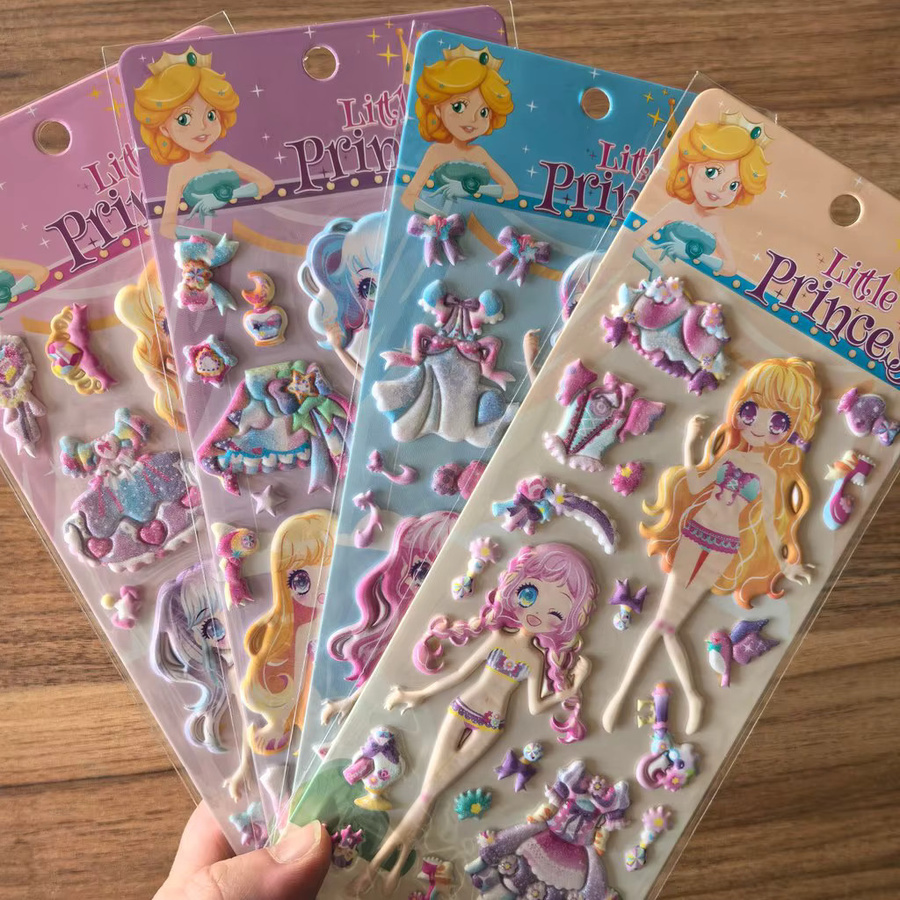 4 Blatt kleine Prinzessinnen-Aufkleber von YourLife Store in Multicolour für DIY-Bastelarbeiten und Dekoration - Bild 1
