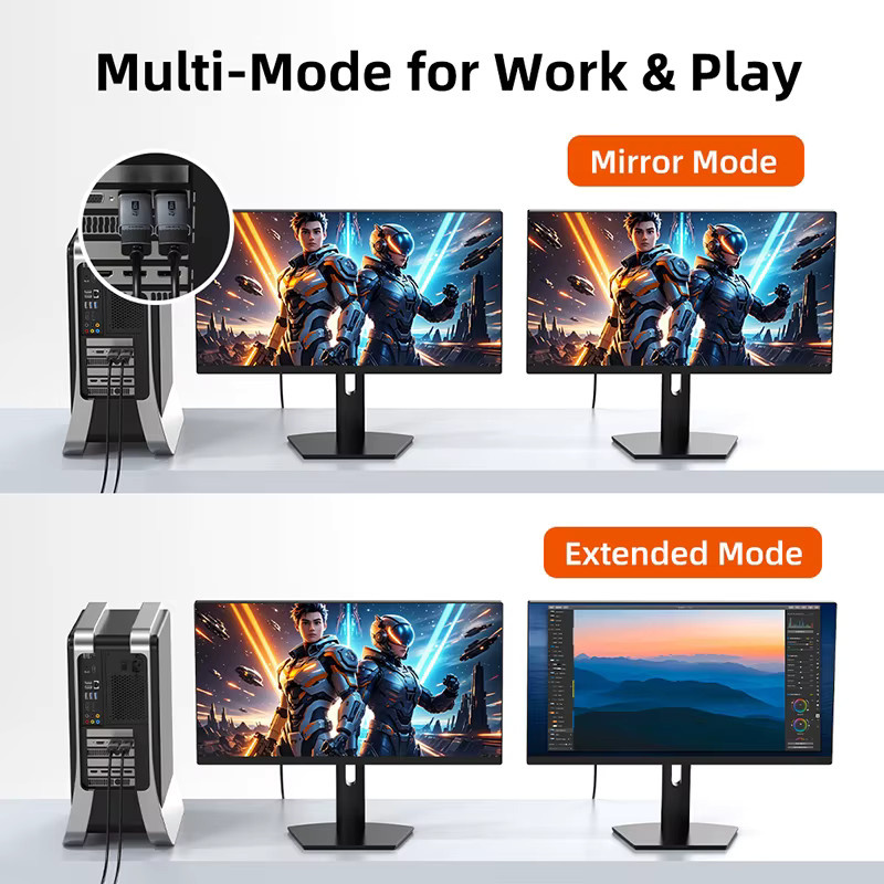 CABLETIME DisplayPort zu HDMI Adapter für 4K UHD 60Hz, DP auf HDMI Konverter für PC, Laptop und TV - Bild 5