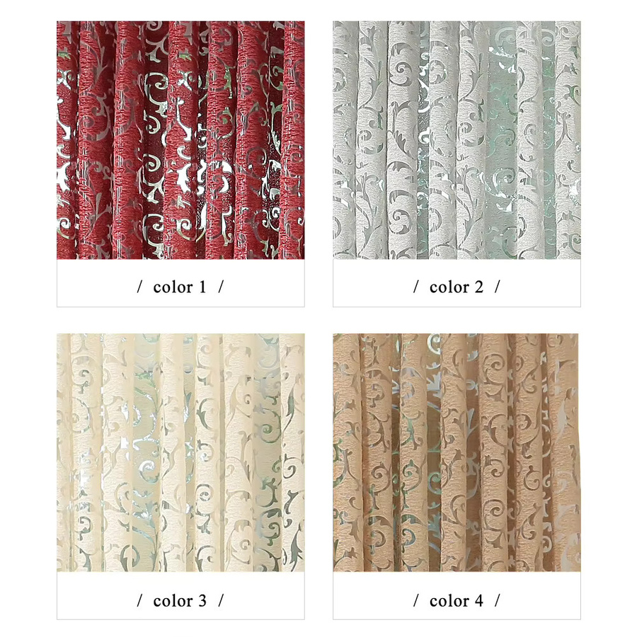 LEEJOOM Ösenvorhänge aus transparentem Blumen-Jacquard-Tüll in Grau - Bild 2