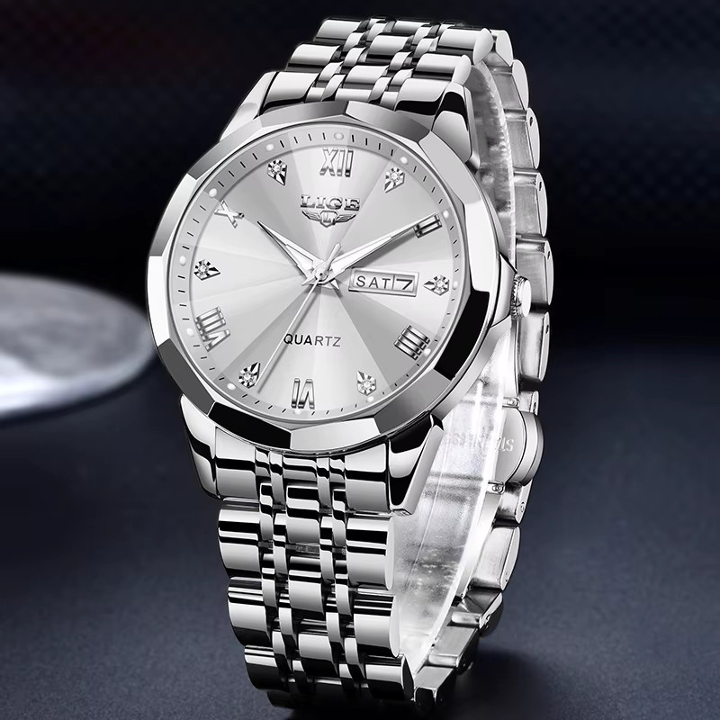 LIGE Armbanduhr Quarz, Edelstahl, Blau, Herren - Bild 5