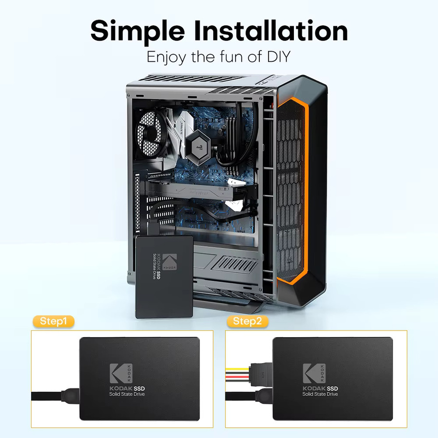 Kodak X120 Pro SATA III SSD 1TB 2,5 Zoll Interne Solid-State-Festplatte in Schwarz für Laptop und Desktop-PC-Upgrade - Bild 2