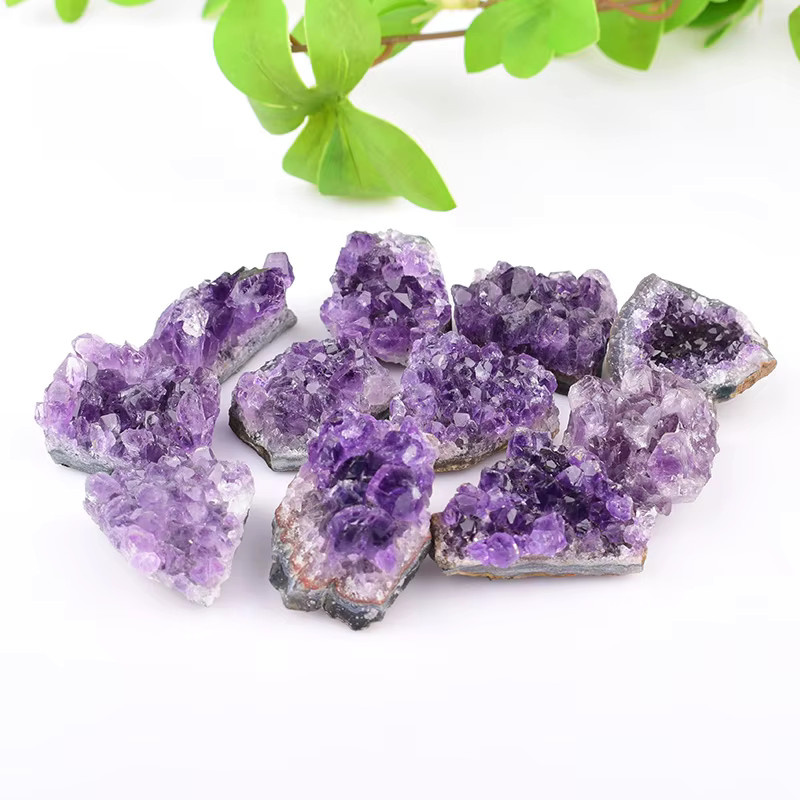 RYCRYSTAL Natürlicher Amethyst Kristall Cluster in Lila als Dekoration und Reiki Heilstein - Bild 2