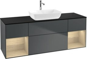 V&B Waschtischunterschrank Finion in Schwarz lackiert, Breite: 160 cm, Tiefe: 50,1 cm, Höhe: 50,1 cm - Bild 1