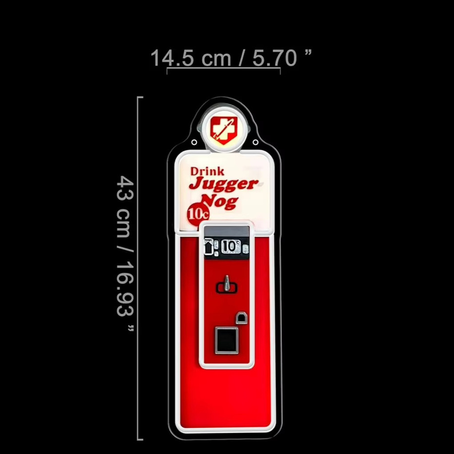 Dimmbares LED-Neonschild im Retro-Getränkeautomat-Design für Bar und Gaming-Raum, Schwarz, Rechteckig, Breite: 43,0 cm, Höhe: 14,5 cm - Bild 2