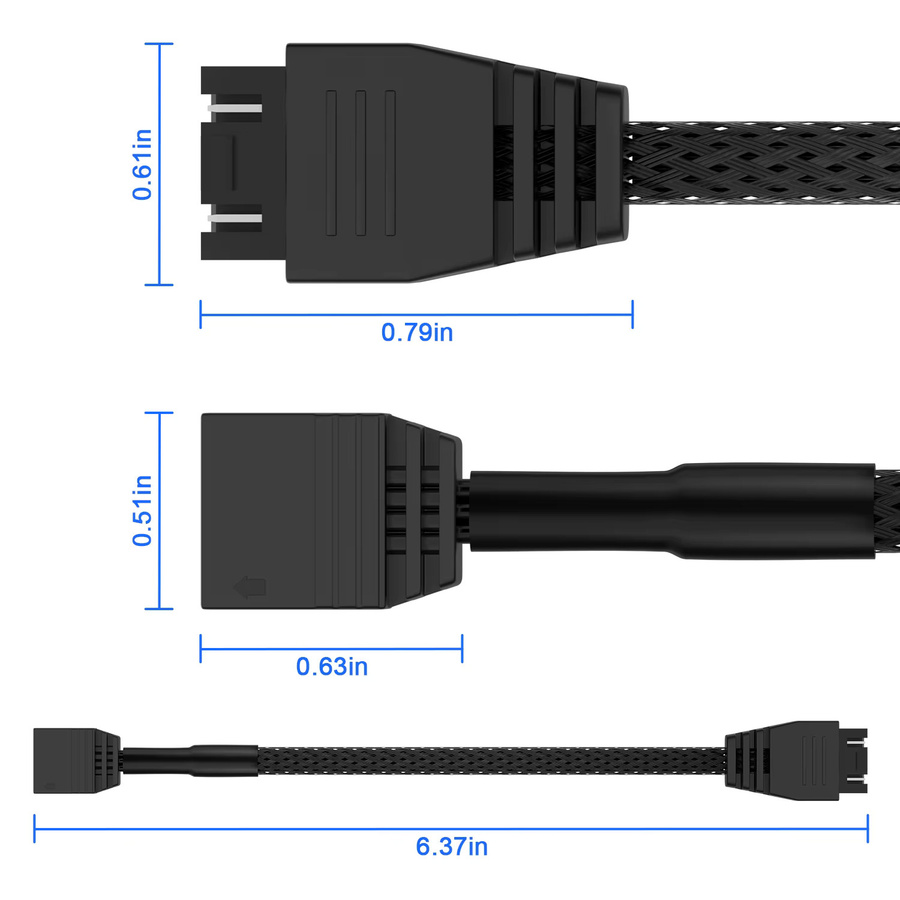 RGEEK 4er Set ARGB 3-Pin auf 4-Pin RGB Lüfter Adapterkabel für NZXT AER RGB Lüfter, Schwarz, Länge: 15 cm - Bild 3