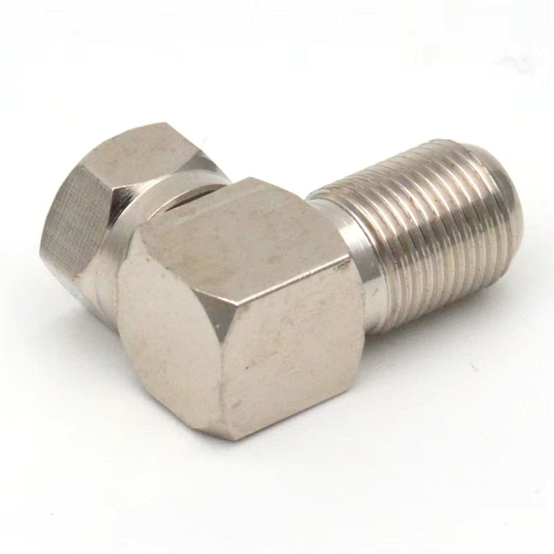 F-Stecker auf F-Buchse Adapter 90 Grad Winkel RF-Koaxial-Konverter für TV-Antennenkabel in Silber - Bild 3