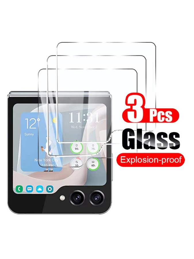 3er-Pack Displayschutz aus gehärtetem Glas für Samsung Galaxy Z Flip 7, Flip7 FE und Galaxy Z Flip 6, 10H Härtegrad, transparent - Bild 5