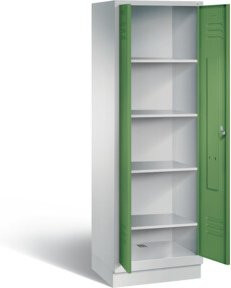 C+P Wäsche-Spind Classic mit Resedagrün Front und lichtgrauem Korpus, H 180 cm x B 61 cm x T 50 cm - Bild 1