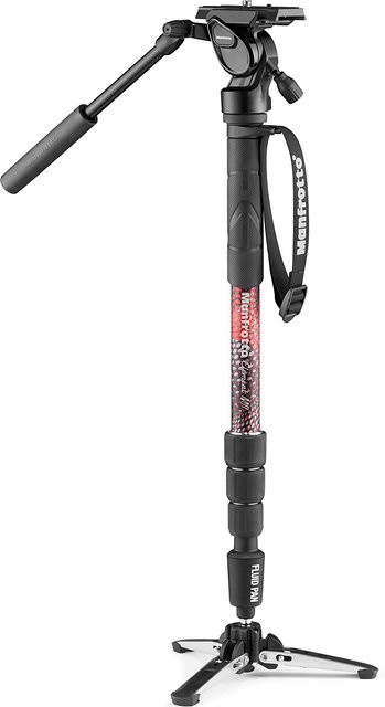 Manfrotto Video-Einbeinstativ Element MII mit Fluidkopf aus Aluminium in Rot, Höhe: 137,7 cm - Bild 1